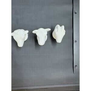 Porcelain Cheese Button/Markers Set of 3-Cow Goat Sheep